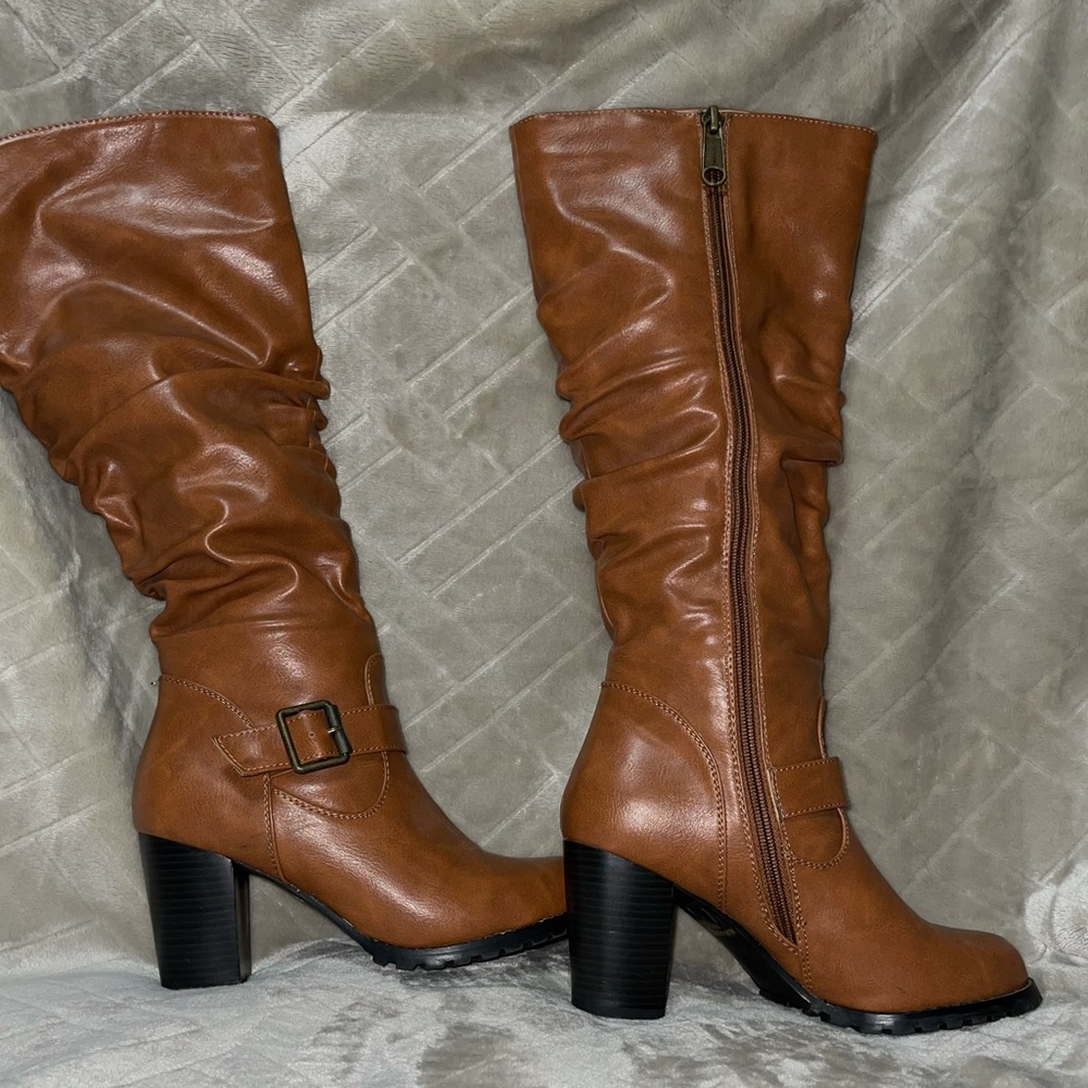 Brown Boots 3 inch heels